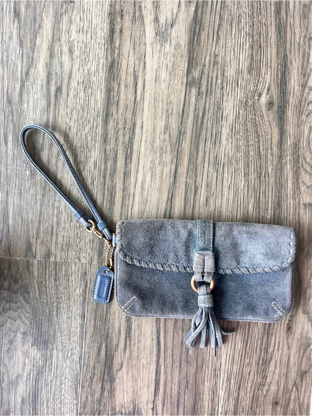 Coach | Bags | Coach Vintage Soho Blue Suede Wristlet | Poshmark